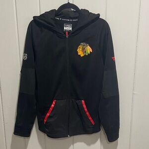 Fanatics Black Hawks Hoodie with Team Logo